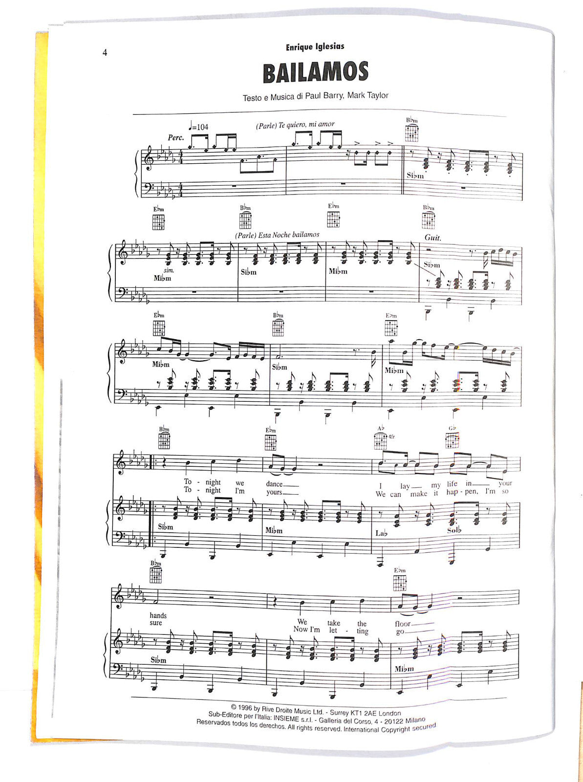 EBOND Spartiti - Latin Hits 2000 Libro LI040503