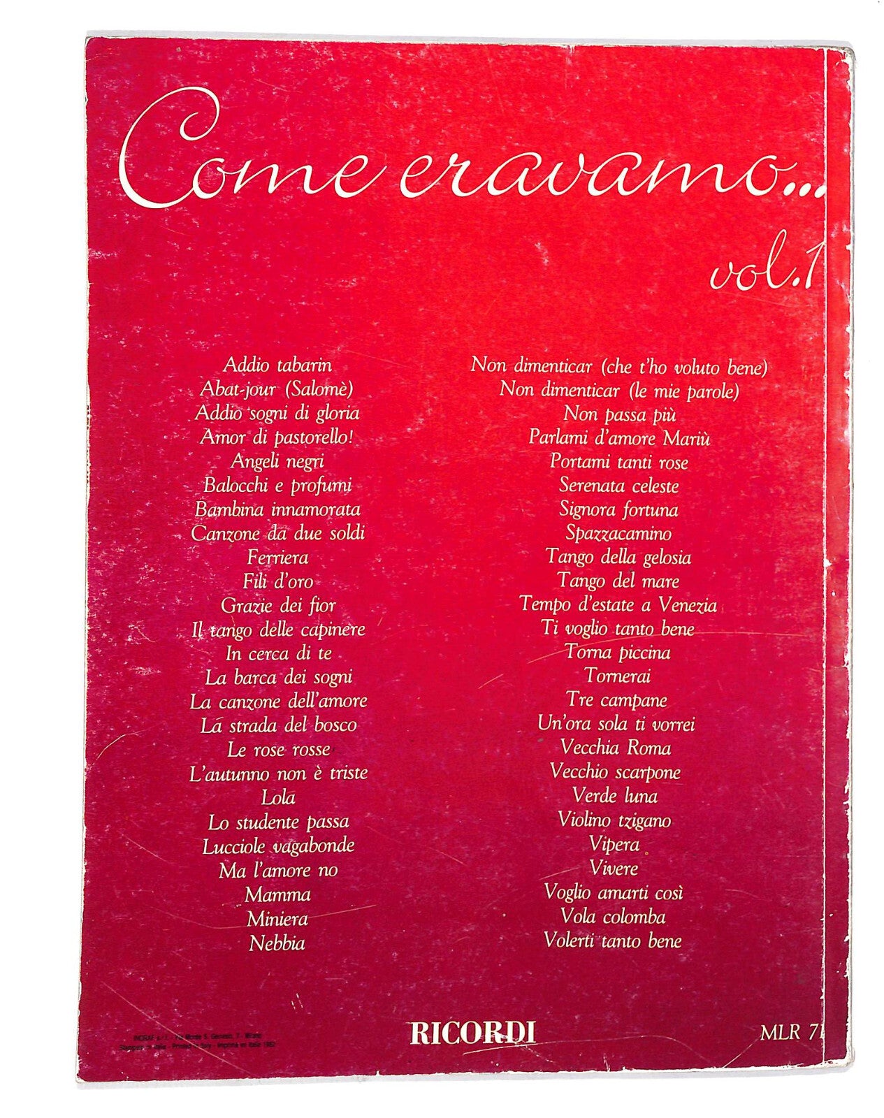 EBOND Spartiti - Come Eravamo... Vol.1 Libro LI040517