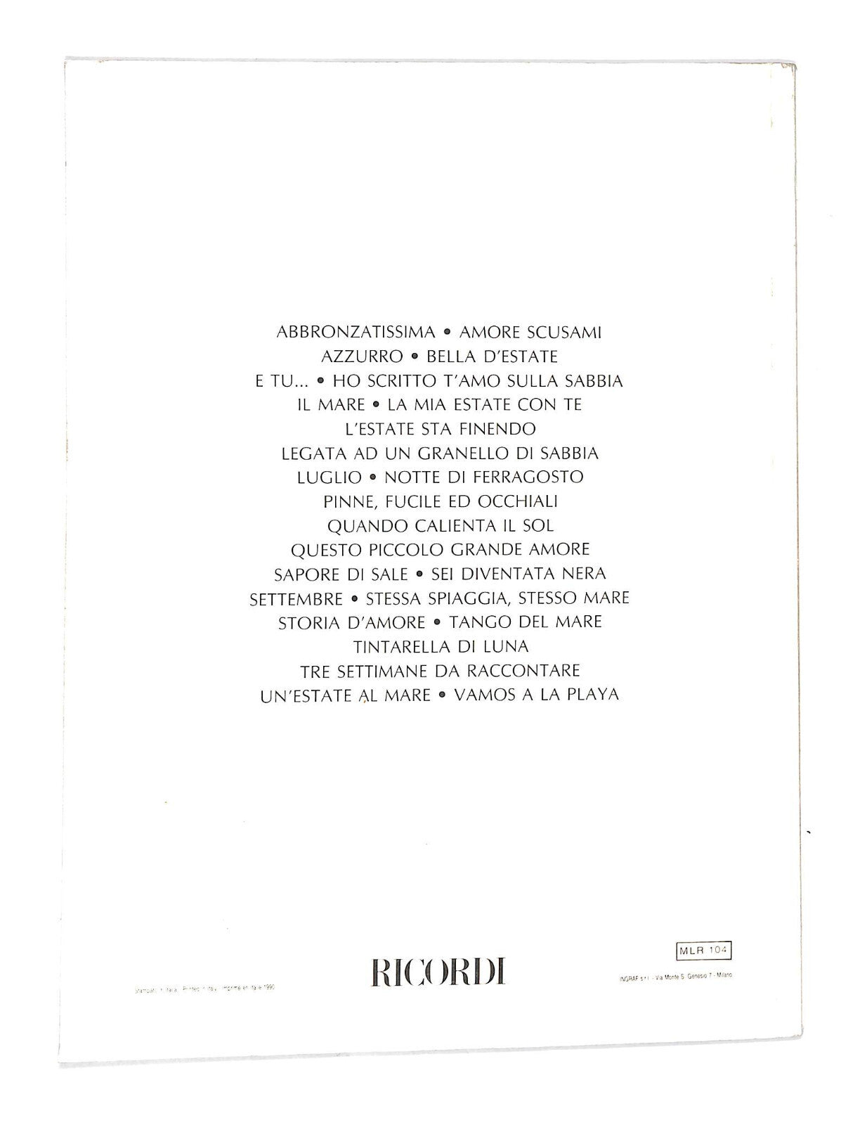 EBOND Spartiti - Sulla Spiaggia Libro LI040518