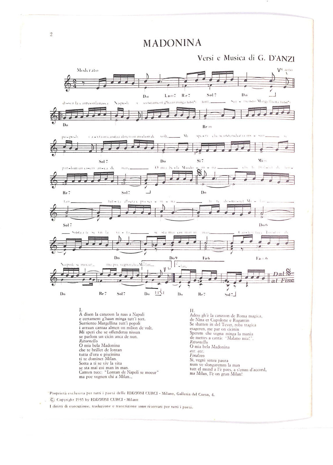 EBOND Spartiti- Canti e Canzoni Popolari D'italia Primo Fascicolo Libro LI040528