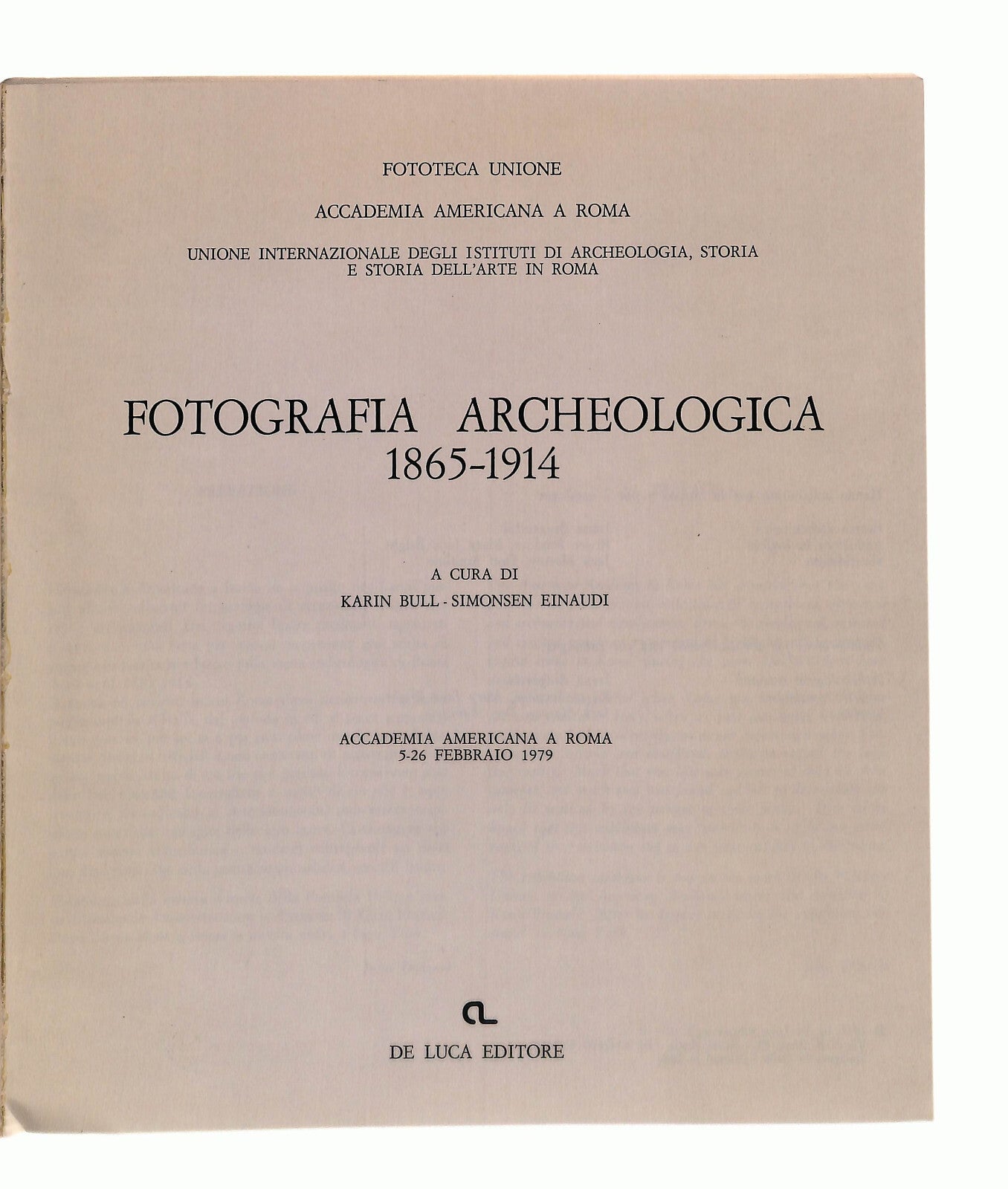 EBOND Fotografia Archeologica 1865-1914 De Luca Editore Libro LI041383