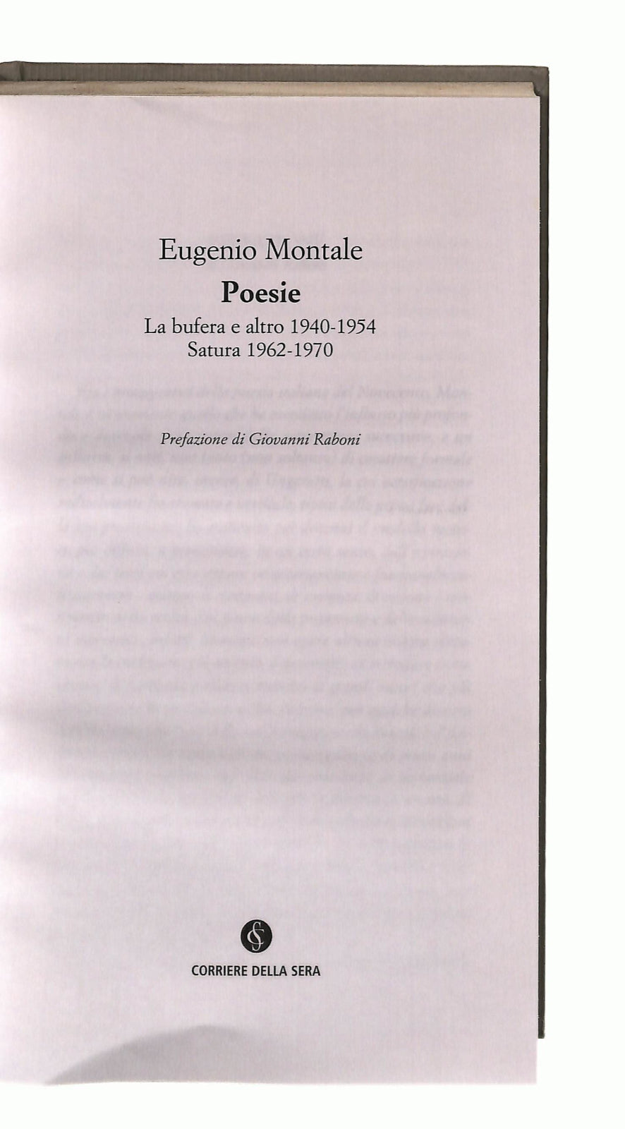 EBOND Poesie Eugenio Montale Corriere Della Sera Libro LI041460