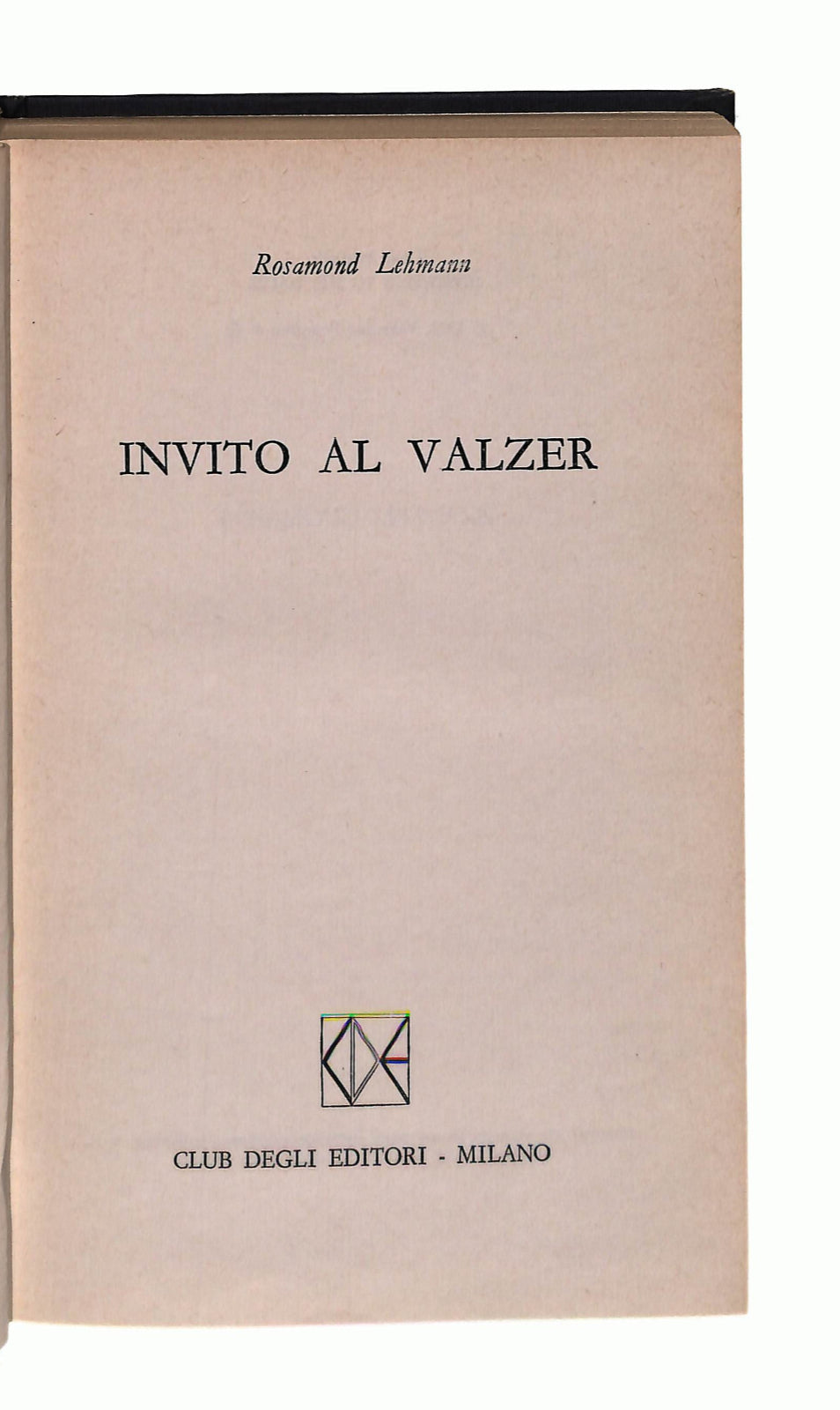 EBOND Invito Al Valzer Rosamond Lehmanne Libro LI041509