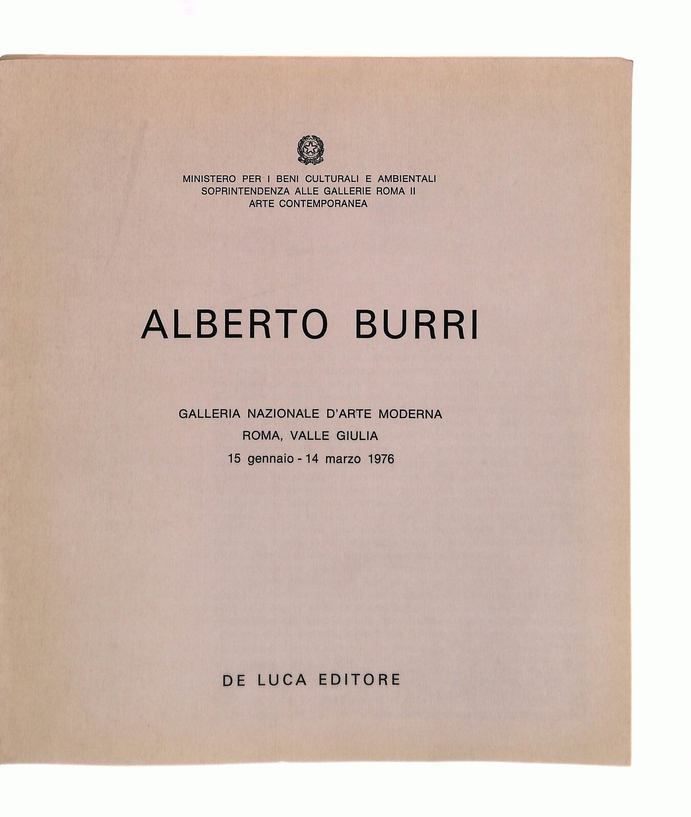 EBOND Alberto Burri De Luca 1976 Libro LI042281