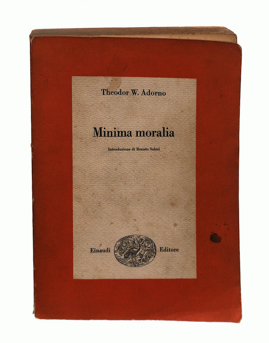 EBOND Theodor W Adorno Minima Moralia Einaudi 1954 Libro LI042478