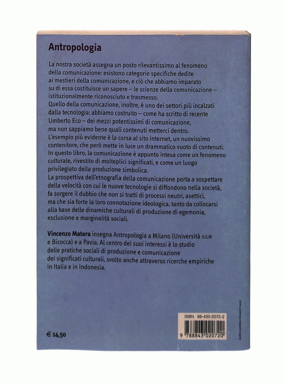 EBOND Etnografia Della Comunicazione Vincenzo Matera Carocci Libro LI042805