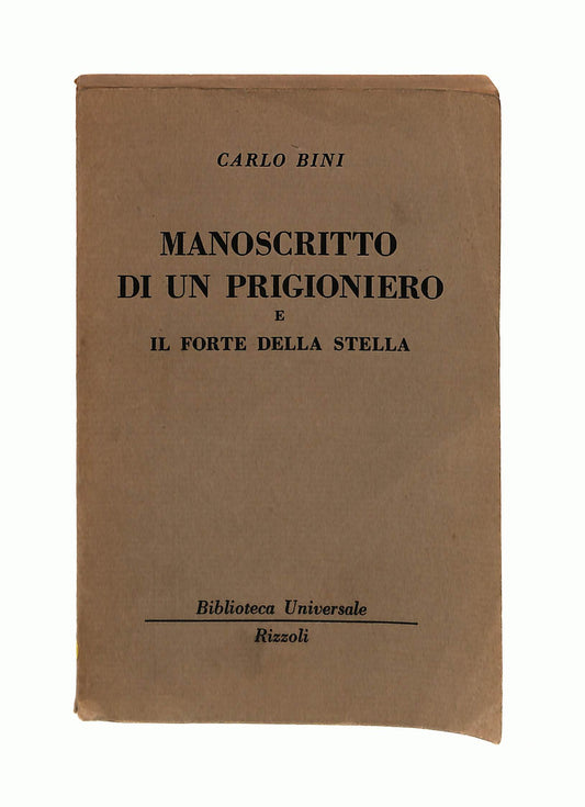 EBOND Manoscritto Di Un Prigioniero e Il Forte Della Stella Libro LI042893
