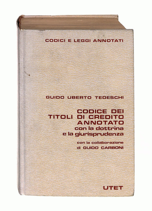 EBOND Codice Dei Titoli Di Credito Annotato Tedeschi Utet 1983 Libro LI042901