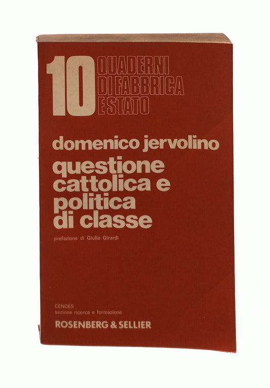 EBOND Questione Cattolica e Politica Di Classe D Jervolino Libro LI042908