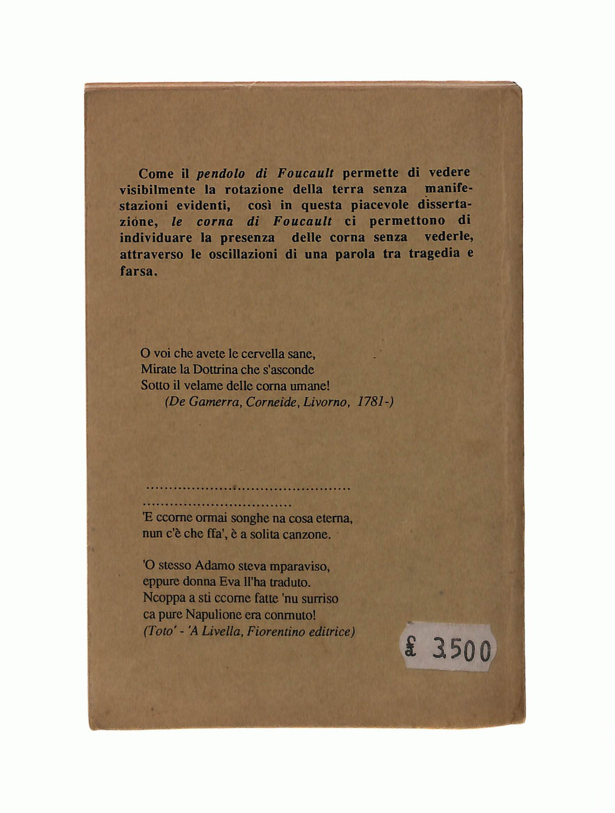 EBOND Le Corna Di Foucalt Curiosita Scipioni Libretto Libro LI042951