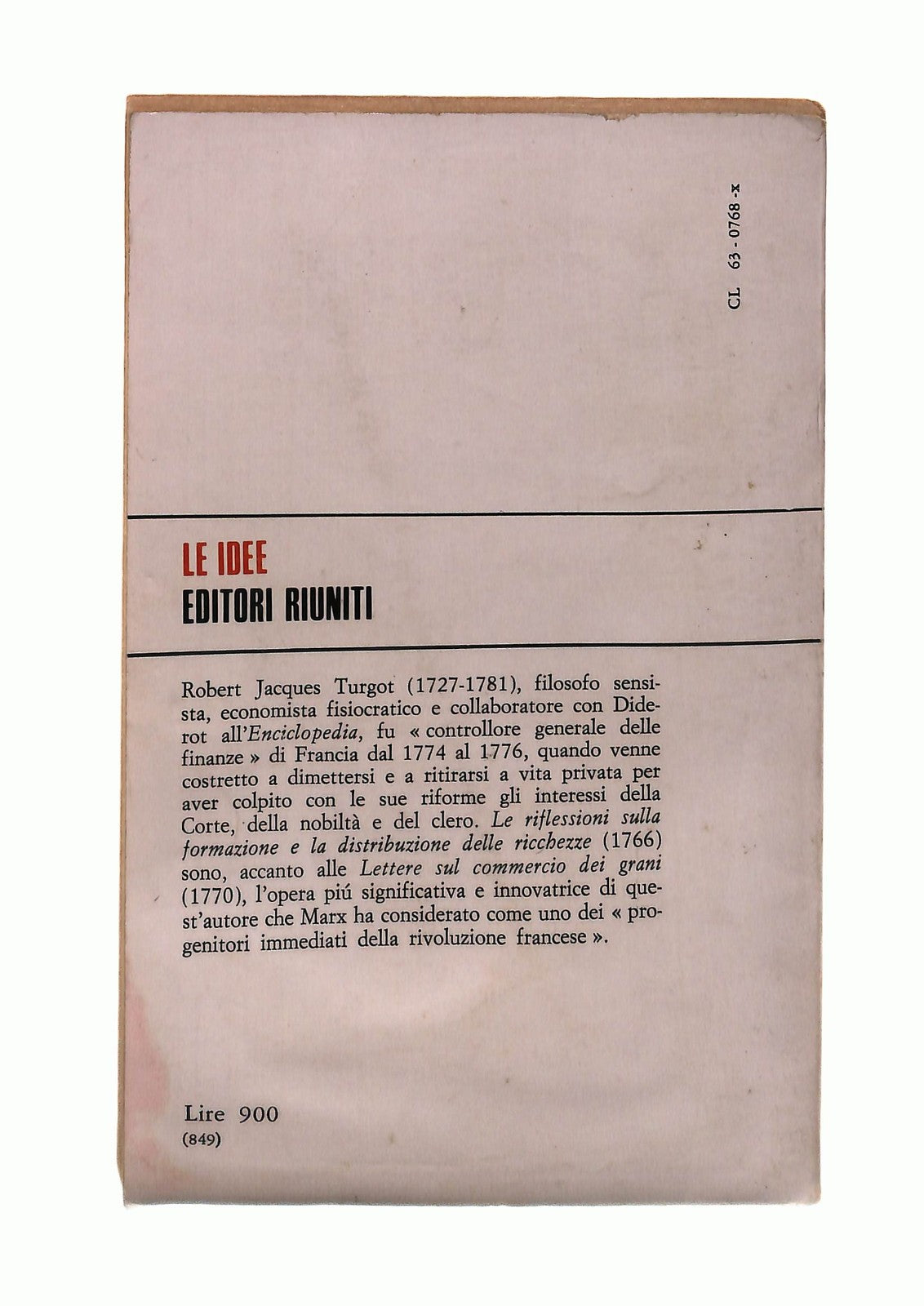 EBOND Sulla Formazione e La Distribuzione Delle Ricchezze Turgot Libro LI043129