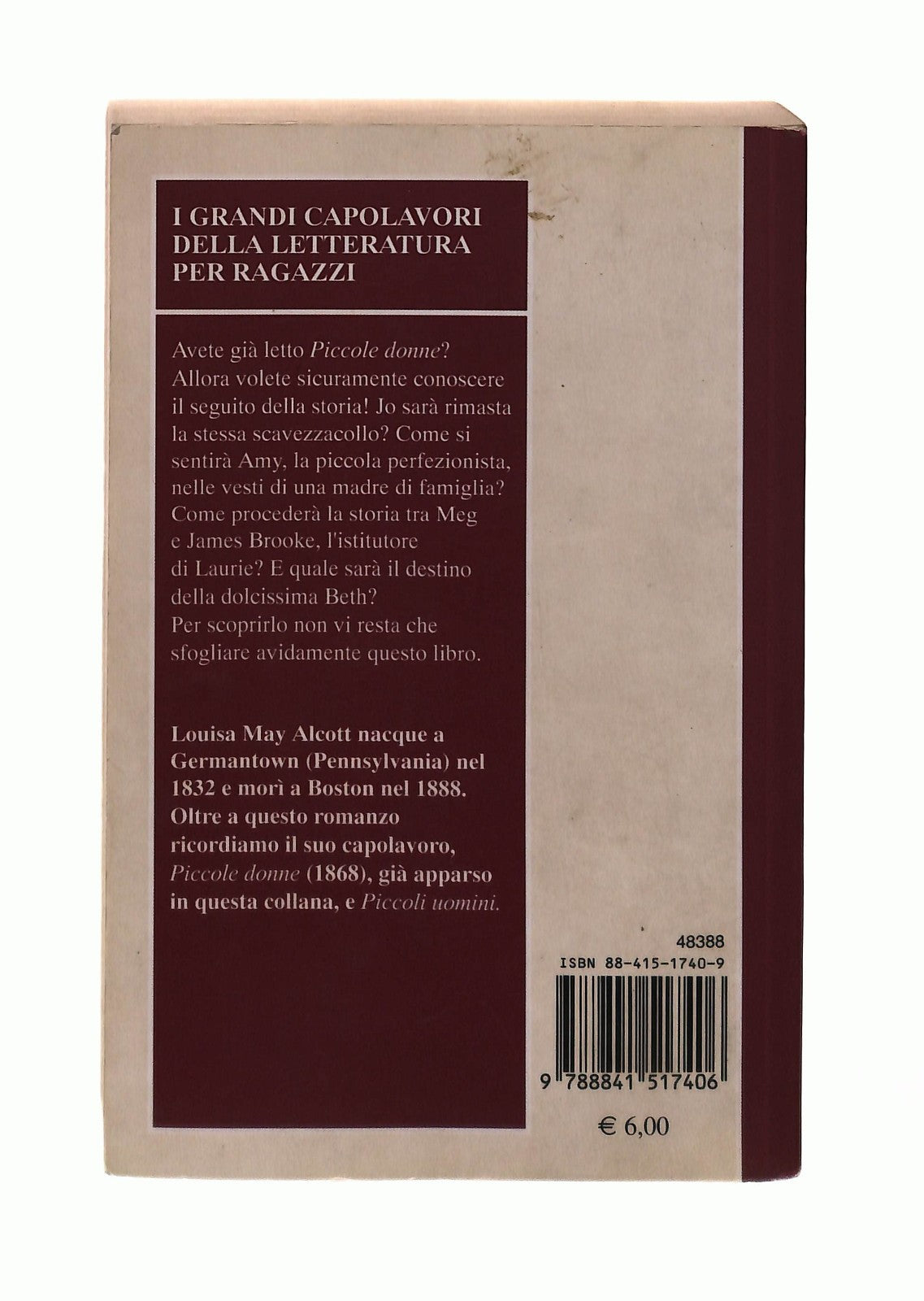 EBOND Le Piccole Donne Crescono Louisa May Alcott De Agostini Libro LI043145