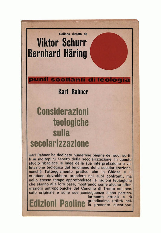 EBOND Considerazioni Teologiche Sulla Secolarizzazione K Rahner Libro LI043312