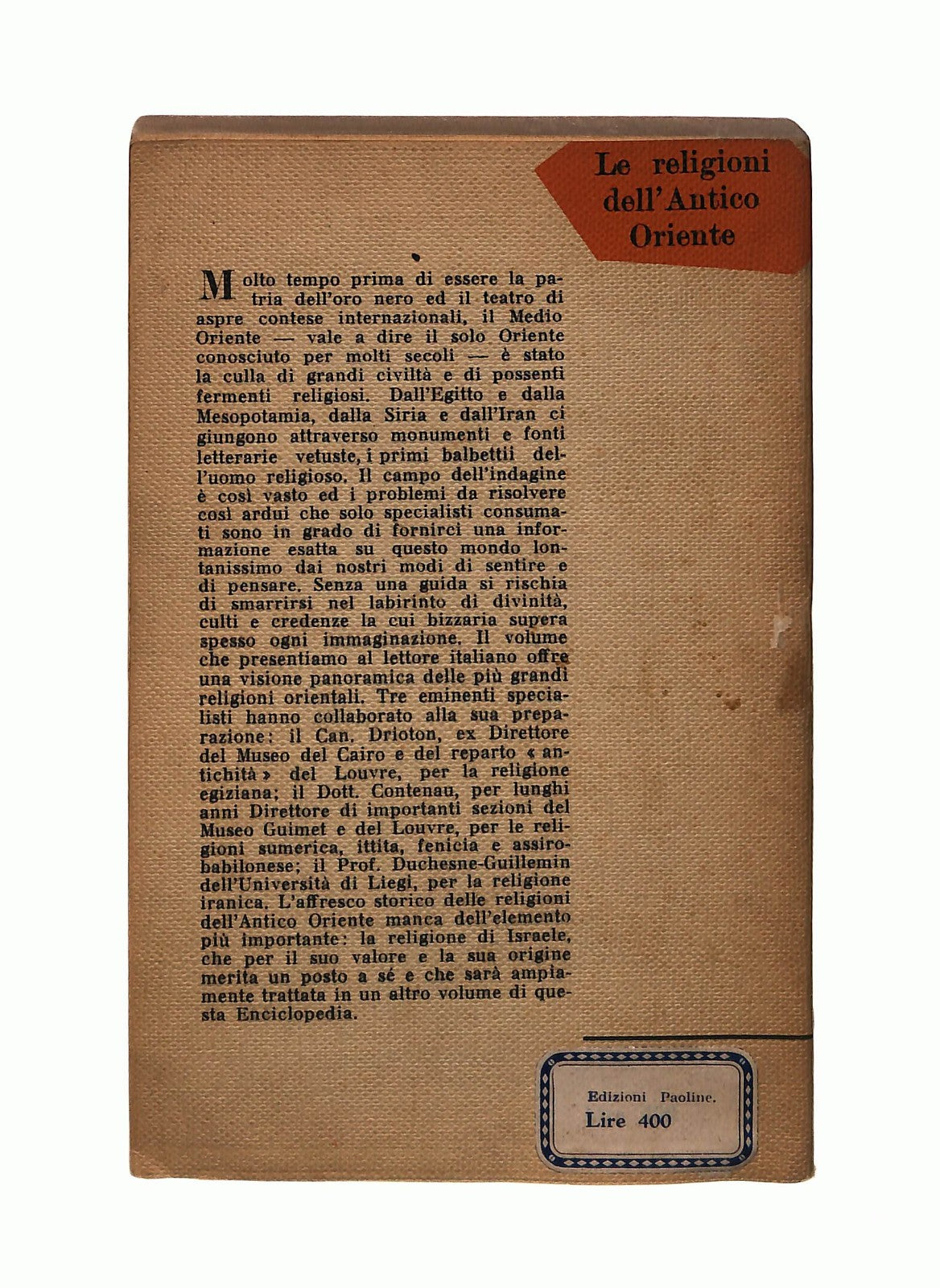EBOND Le Religioni Dell Antico Oriente Drioton Contenau Guillemin Libro LI043356