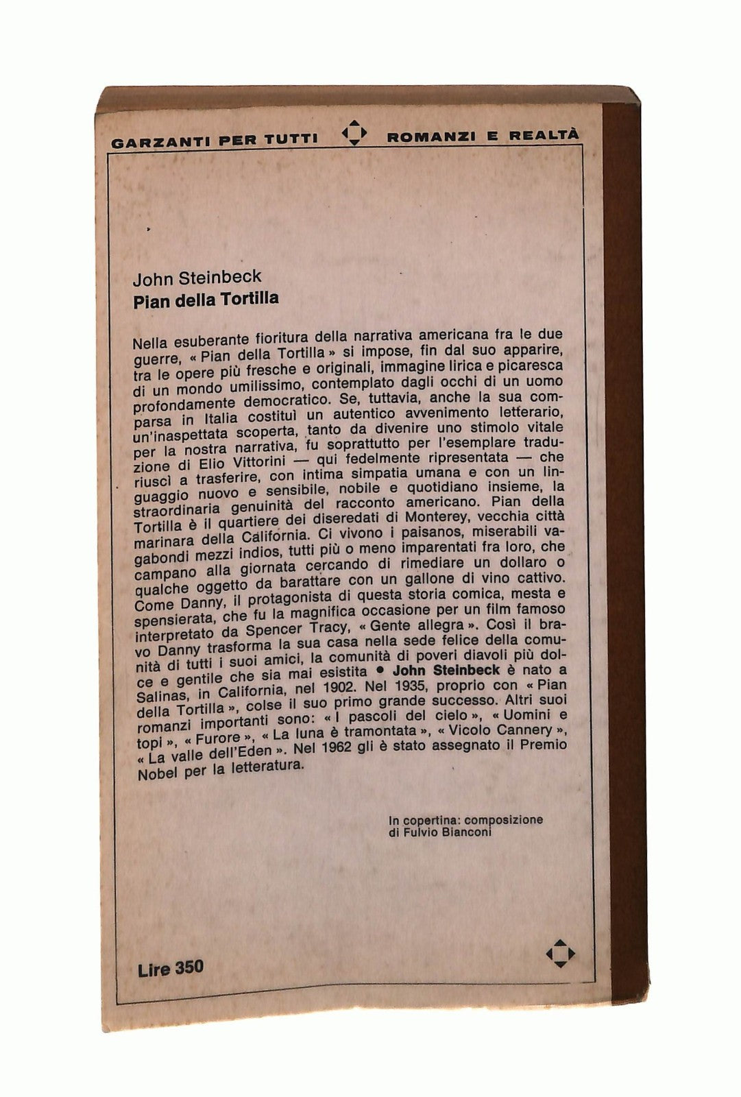 EBOND Pian Della Tortilla John Steinbeck Garzanti 1966 Libro LI043931