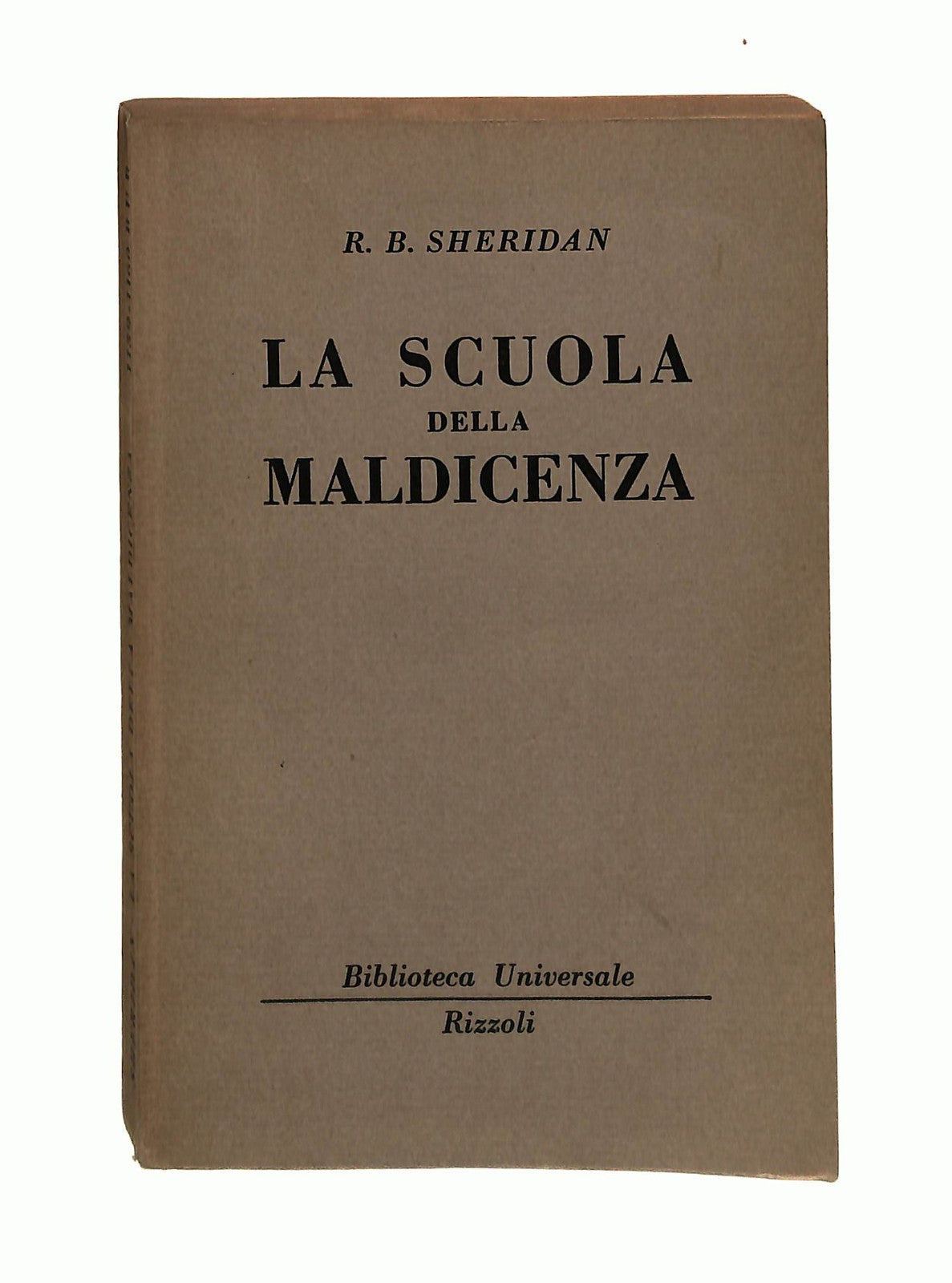 EBOND La Scuola Della Maldicenza Sheridan Bur Rizzoli Libretto Libro LI044132