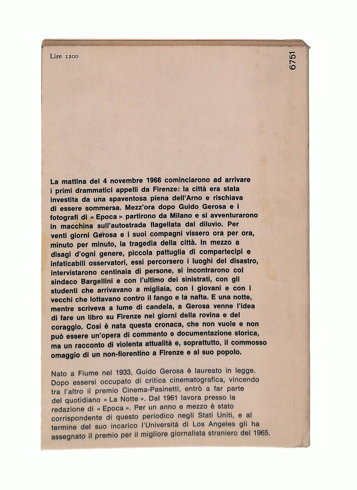 EBOND L Arno Non Gonfia d Acqua Chiara G Gerosa Mondadori 1967 Libro LI044255