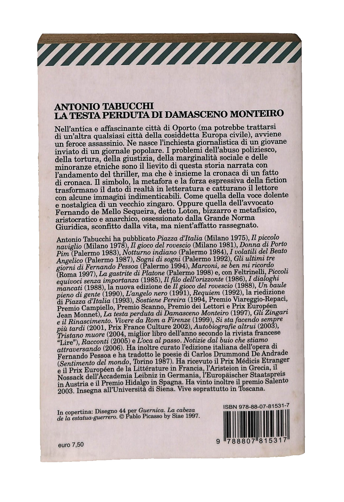 EBOND La Testa Perduta Di Damasceno Monteiro Antonio Tabucchi Libro LI044259