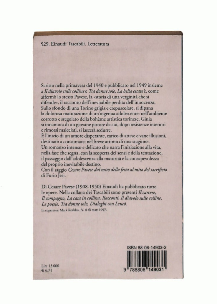EBOND La Bella Estate Cesare Pavese Einaudi Libro LI044279