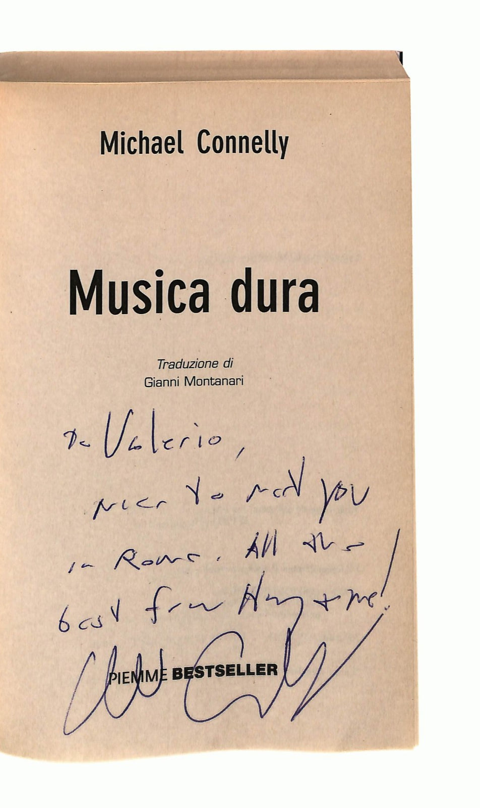 EBOND Musica Dura Michael Connelly Piemme Con Dedica Autografa Libro LI044452