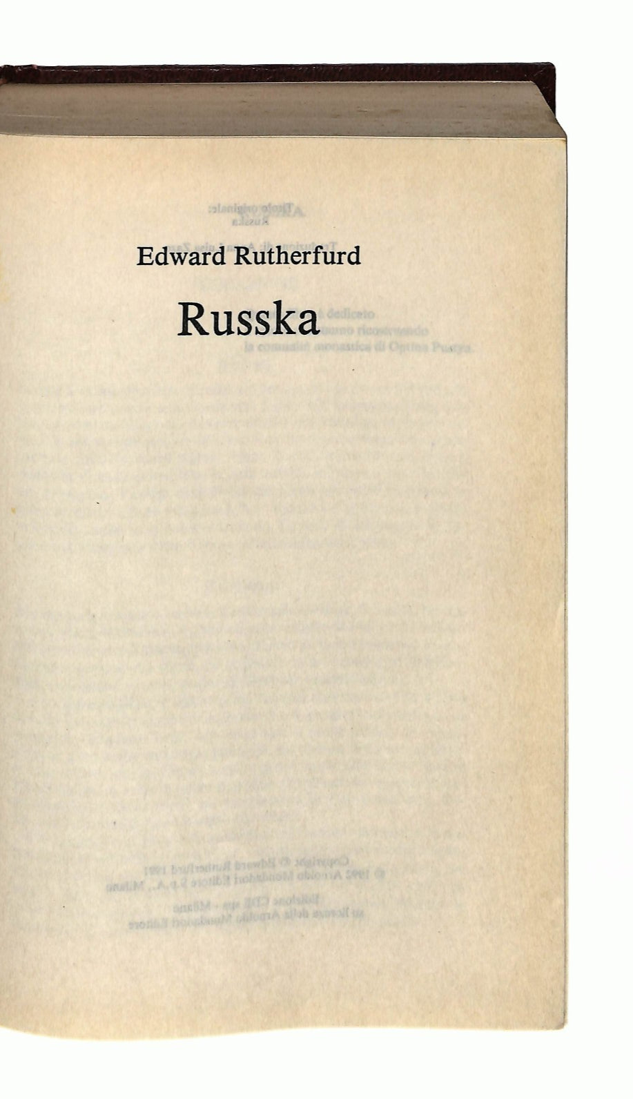 EBOND Russka Edward Rutherfurde 1993 Libro LI044507