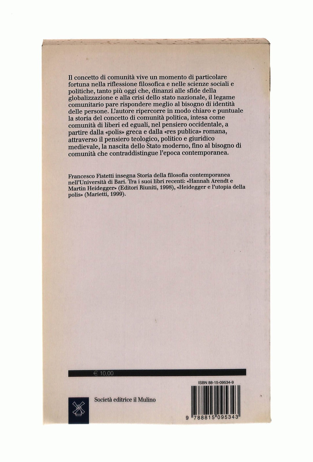 EBOND Comunita Francesco Fistetti Il Mulino Libro LI044553