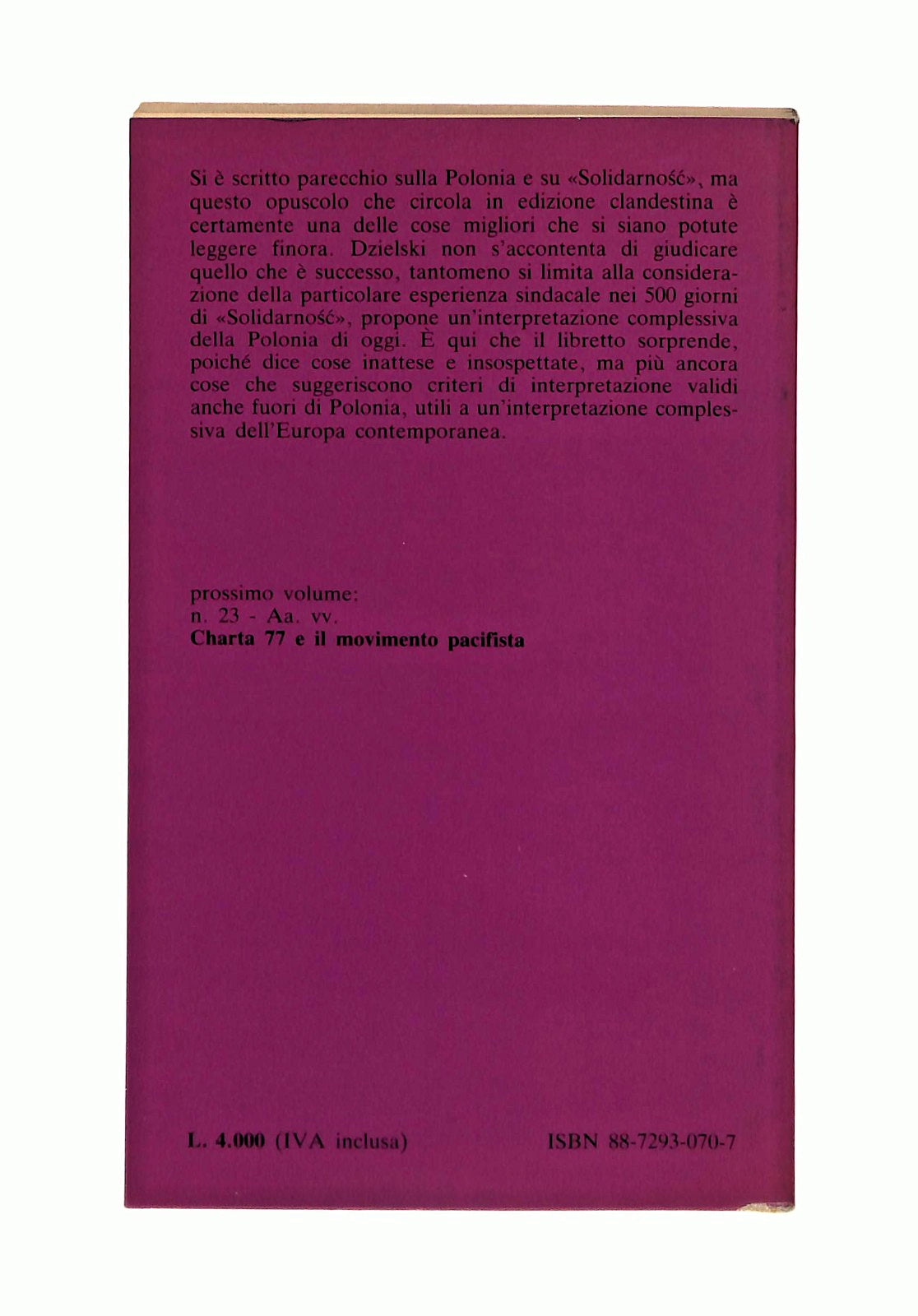 EBOND Polonia e Liberta Miroslav Dzielski Gseo 1983 Libro LI044584