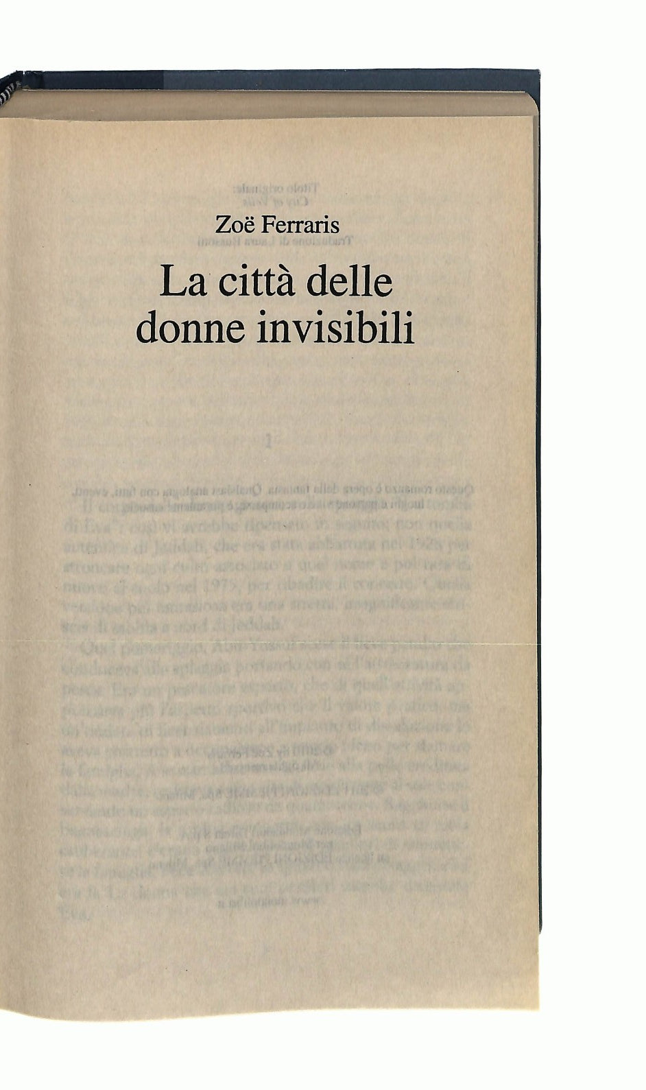 EBOND La Citta Delle Donne Invisibili Zoe Ferraris Mondolibri Libro LI044591