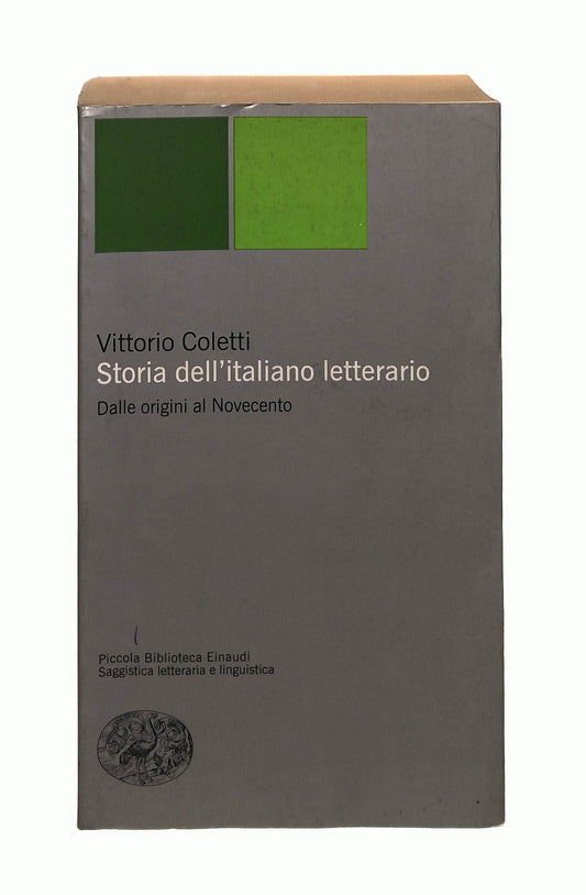 EBOND Storia Dell Italiano Letterario Vittorio Coletti Einaudi Libro LI044764