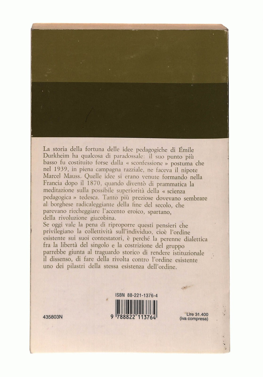 EBOND Educazione Come Socializzazione E Durkheim La Nuova Italia Libro LI044810