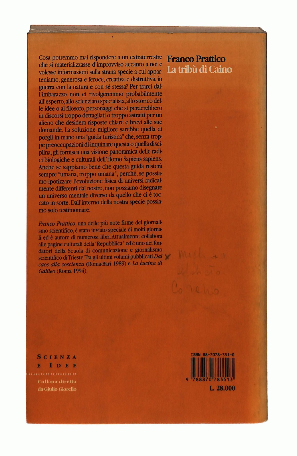 EBOND La Tribu Di Caino Franco Prattico Raffaello Cortina Editore Libro LI044830