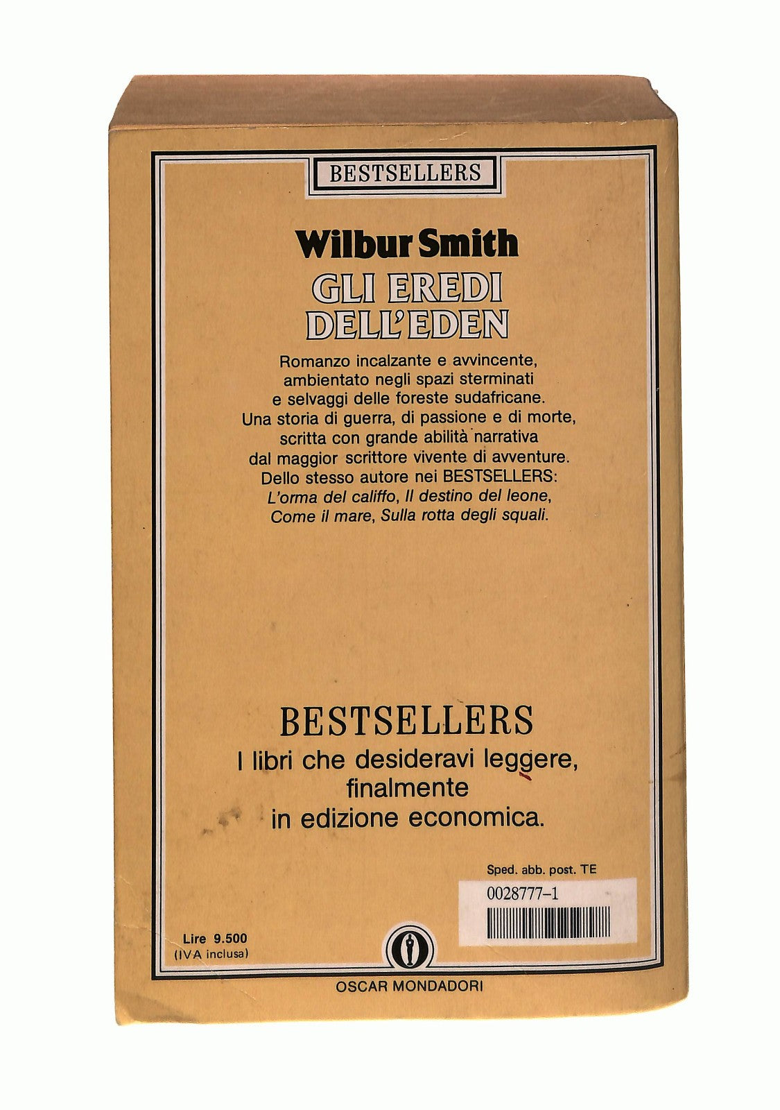 EBOND Gli Eredi Dell Eden Wilbur Smith Mondadori 1989 Libro LI045031