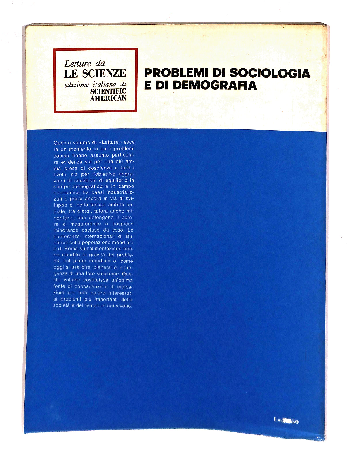 EBOND Problemi Di Sociologia e Di Demografia Frassineti 1975 Libro LI045228