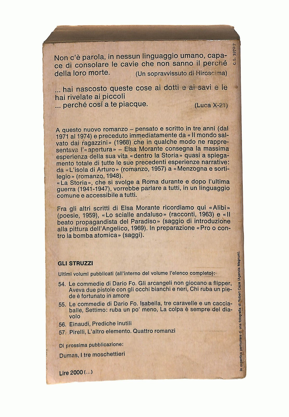 EBOND La Storia Elsa Morante Einaudi 1974 Libro LI045303
