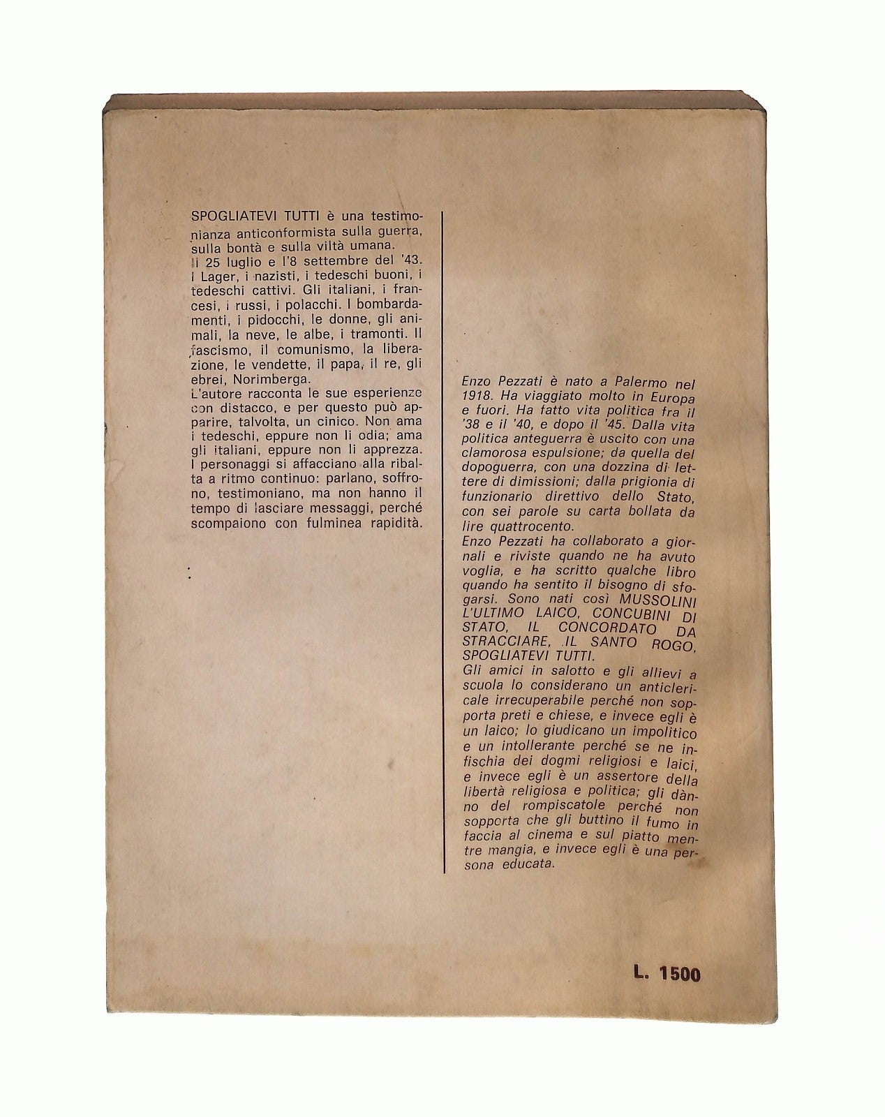 EBOND Spogliatevi Tutti Enzo Pezzati Werner 1971 Libro LI045360