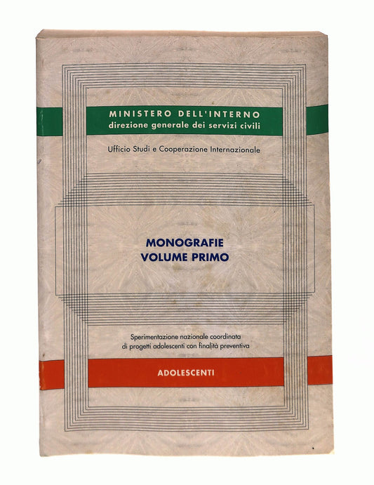EBOND Monografie Vo I Progetto Adolescenti Ministero Dell Interno Libro LI045676