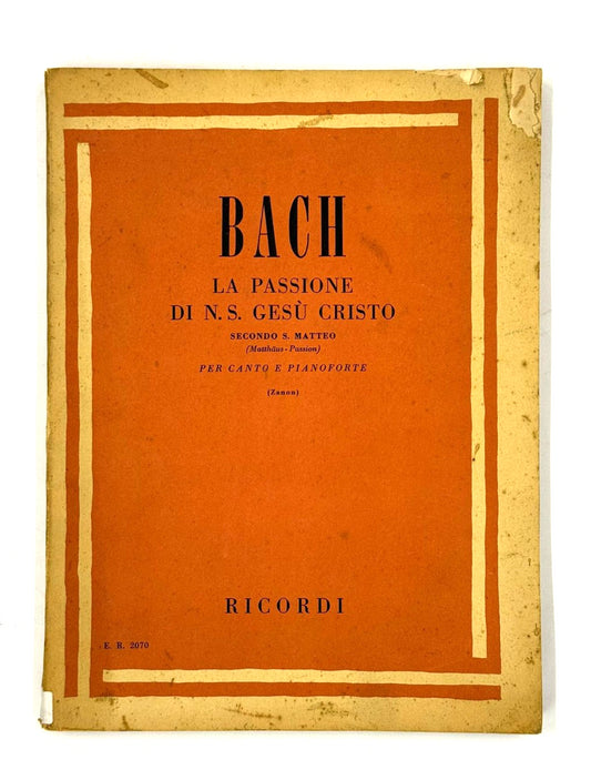 EBOND Bach La Passione Di N S Gesu Cristo Ricordi Spartiti Libro LI045702