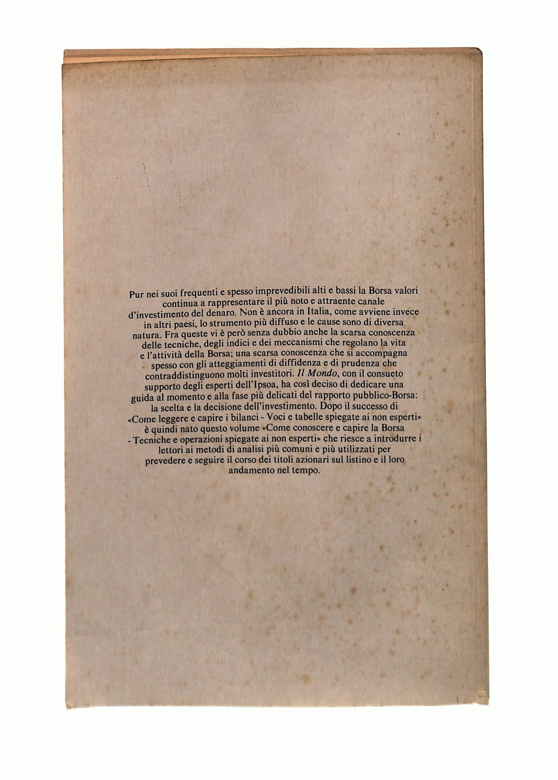 EBOND Come Conoscere e Capire La Borsa Il Mondo Libro LI045713