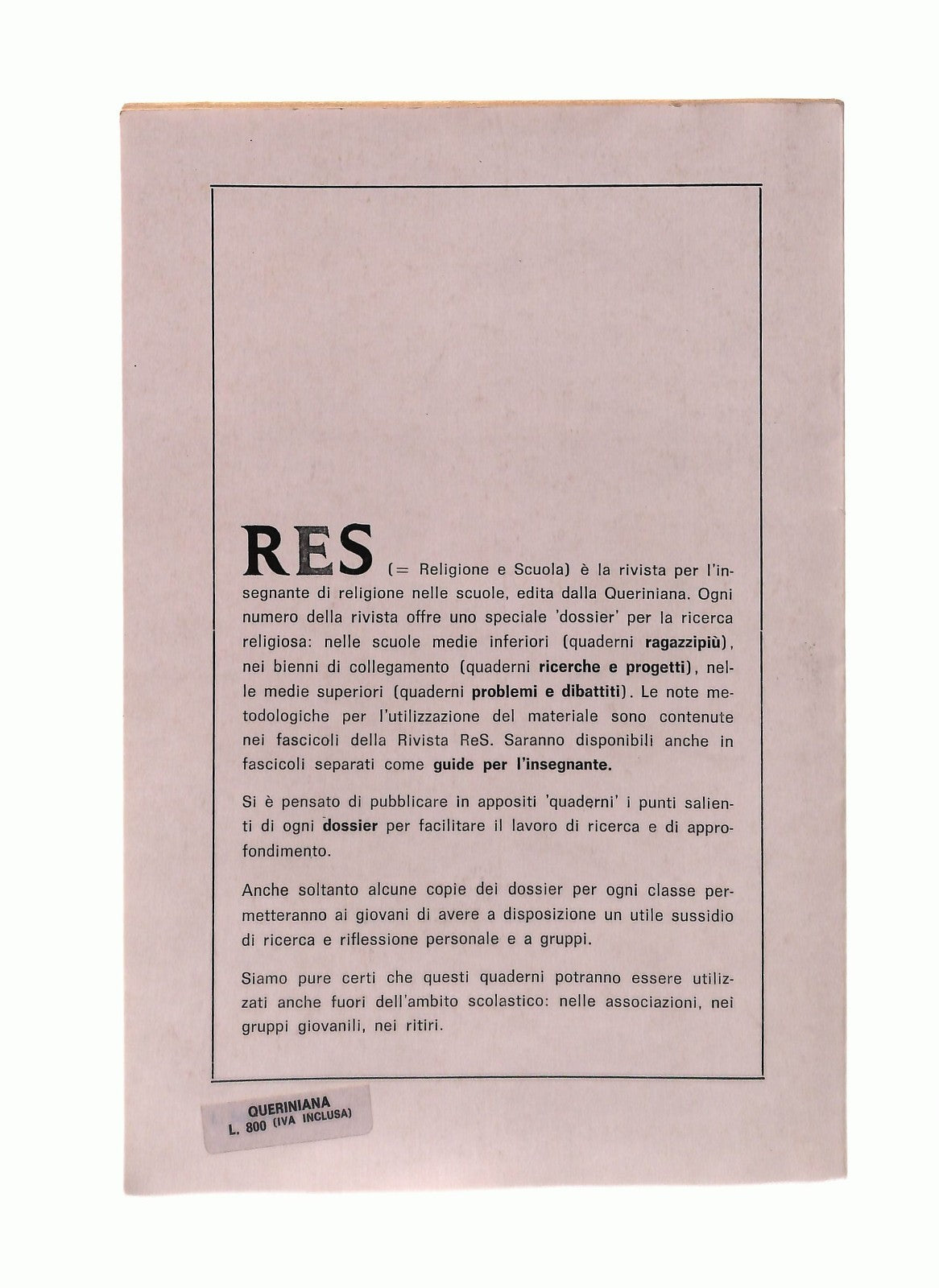 EBOND L Ateismo Problemi e Dibattiti Quaderno Res Queriniana Libro LI045905