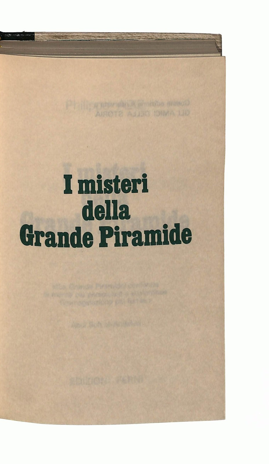 EBOND I Misteri Della Grande Piramide Edizioni Ferni 1977 Libro LI046156
