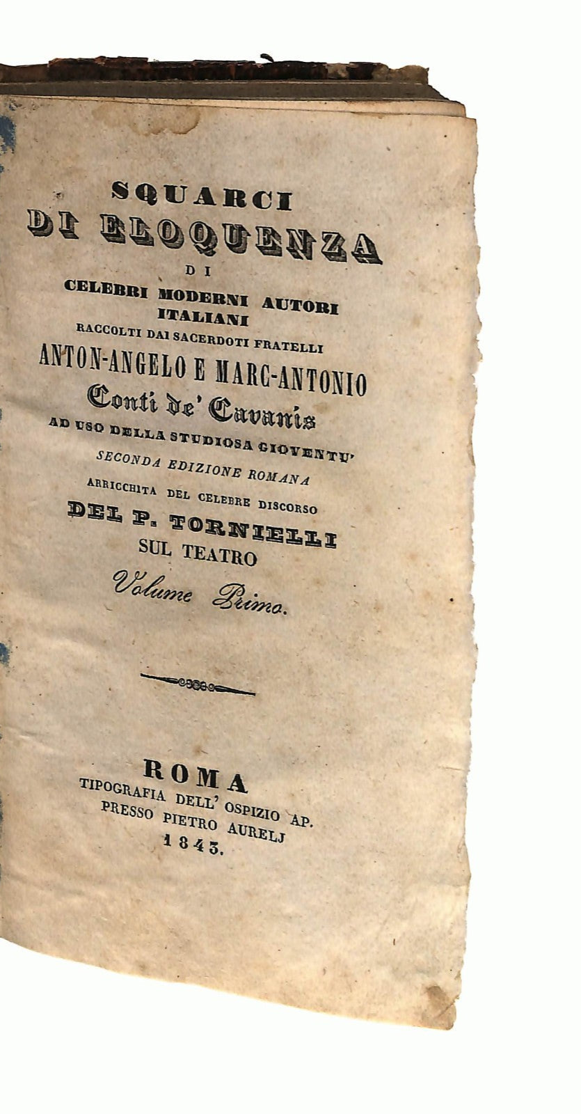 EBOND Squarci Di Eloquenza A e M Cavanis 1843 Libro LI046661