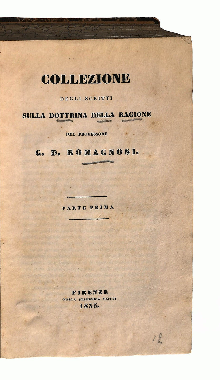 EBOND Dottrina Della Ragione Parte Prima G D Romagnosi 1835 Libro LI046684
