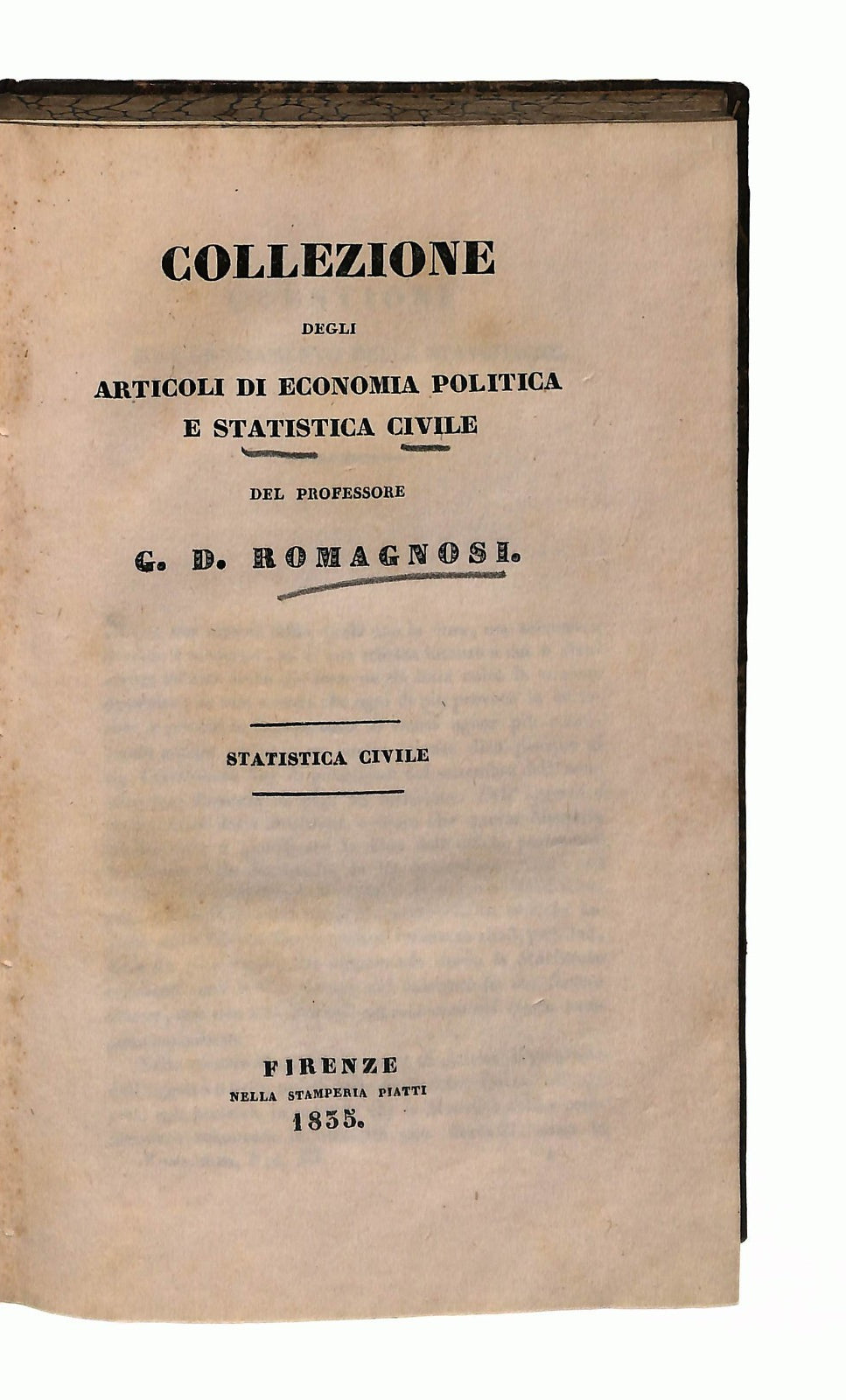 EBOND Stastistica Civile G D Romagnosi 1835 Libro LI046685
