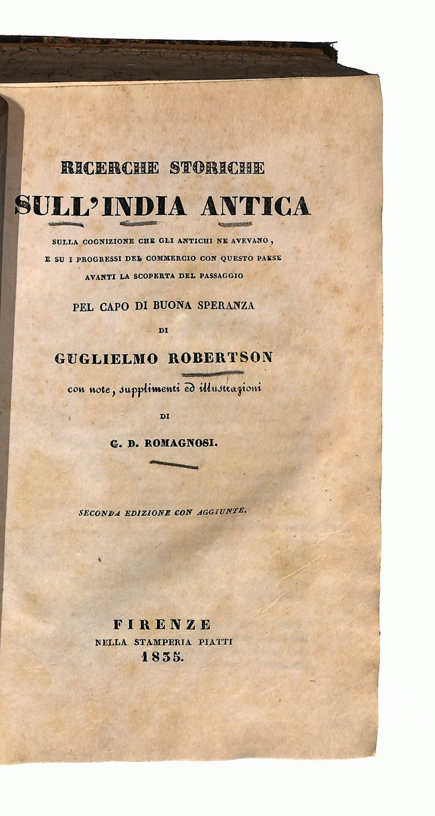 EBOND India Antica G D Romagnosi 1835 Libro LI046701