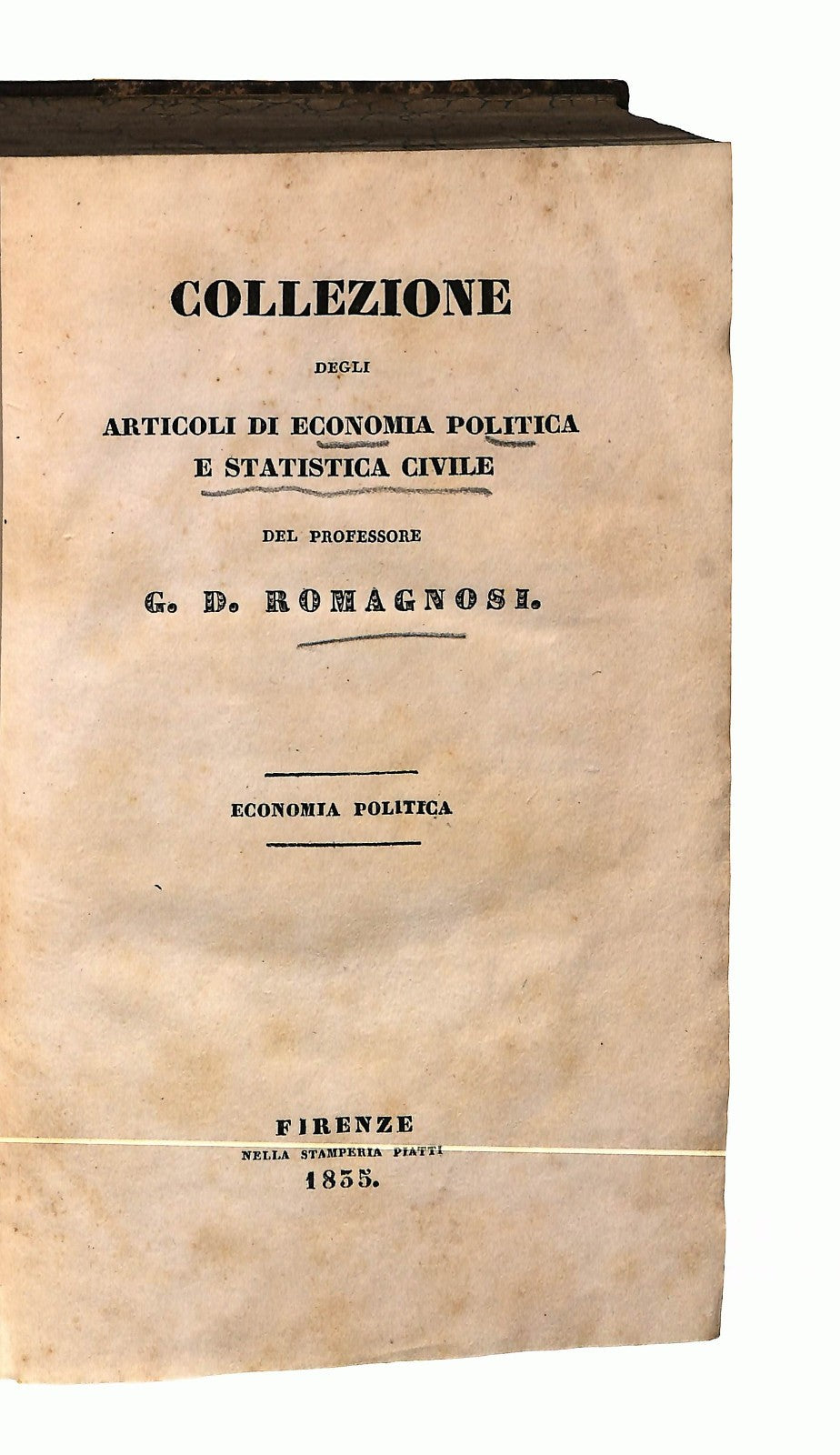 EBOND Economia Politica G D Romagnosi 1835 Libro LI046702
