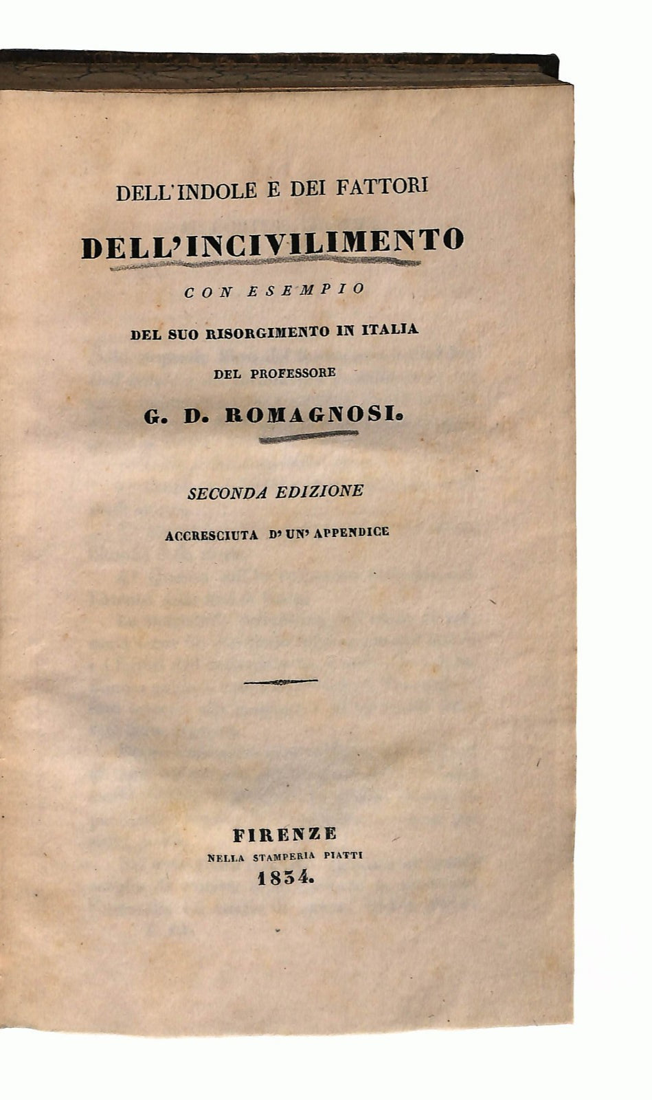 EBOND Dell Incivilimento G D Romagnosi 1834 Libro LI046703