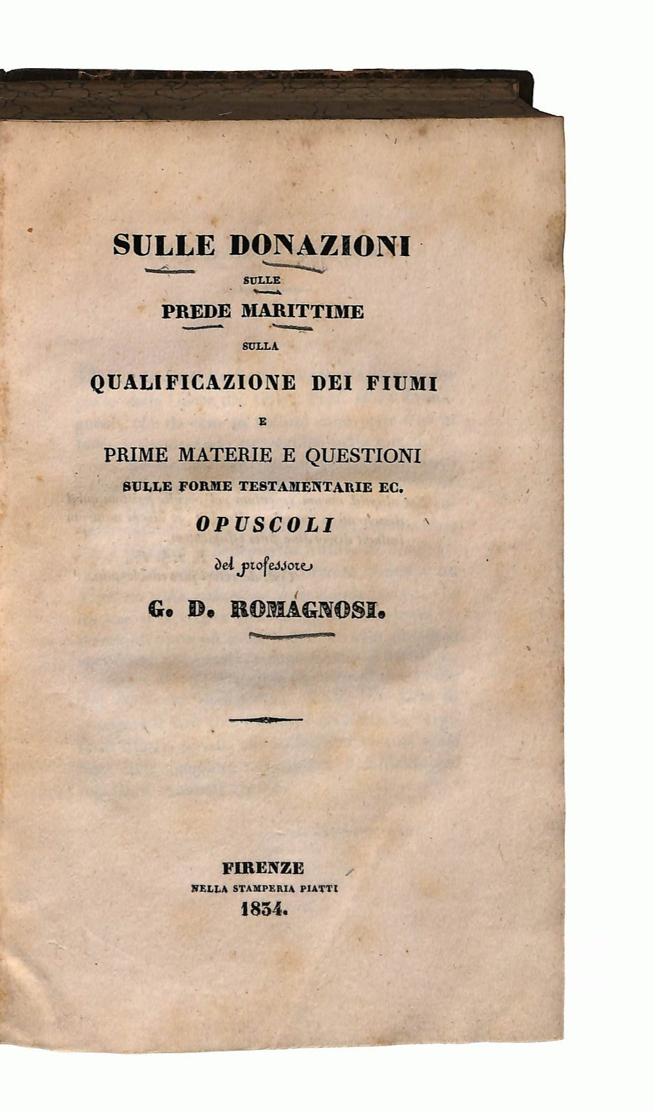 EBOND Sulle Donazioni G D Romagnosi 1834 Libro LI046704