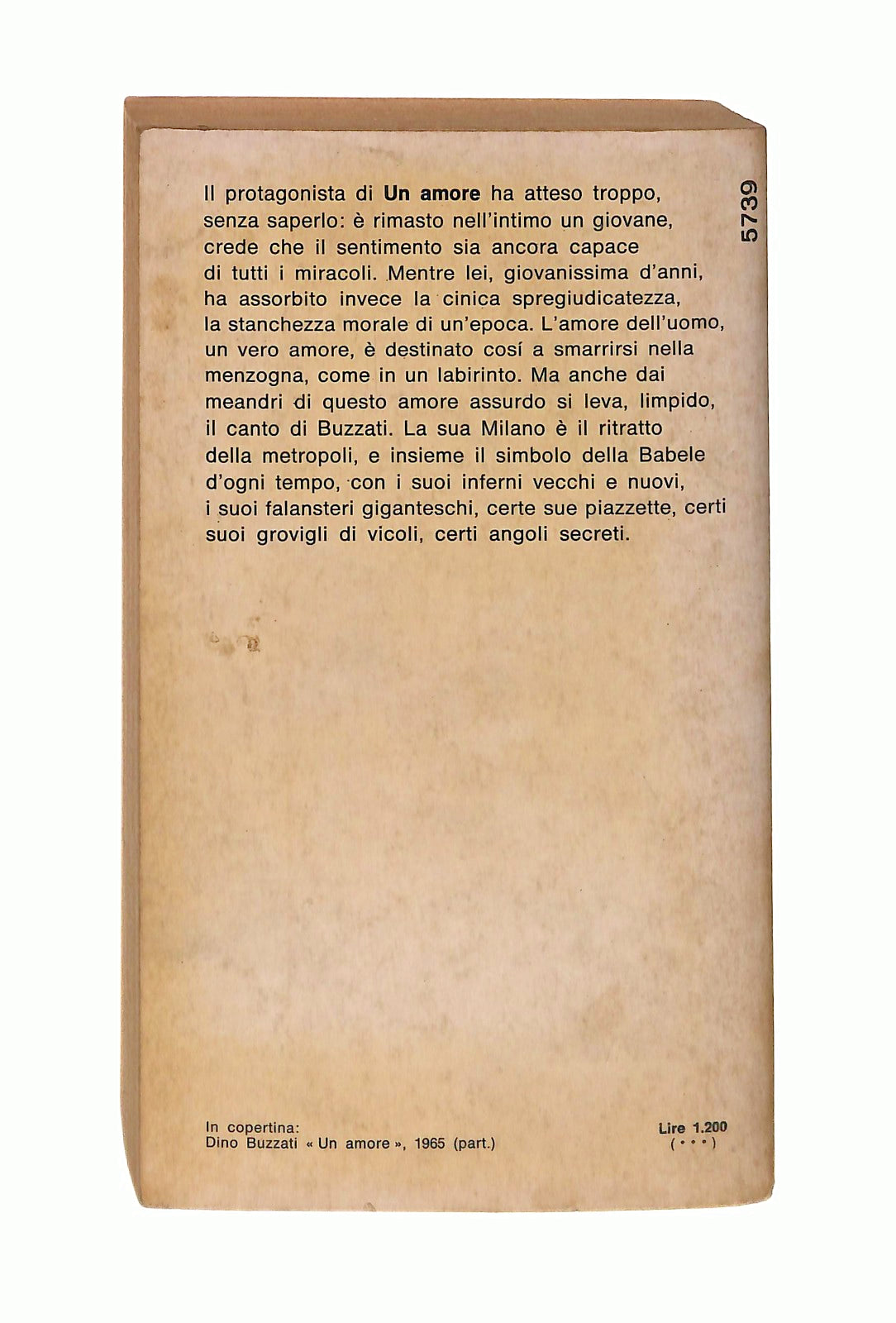 EBOND Un Amore Dino Buzzati Mondadori 1975 Libro LI046706