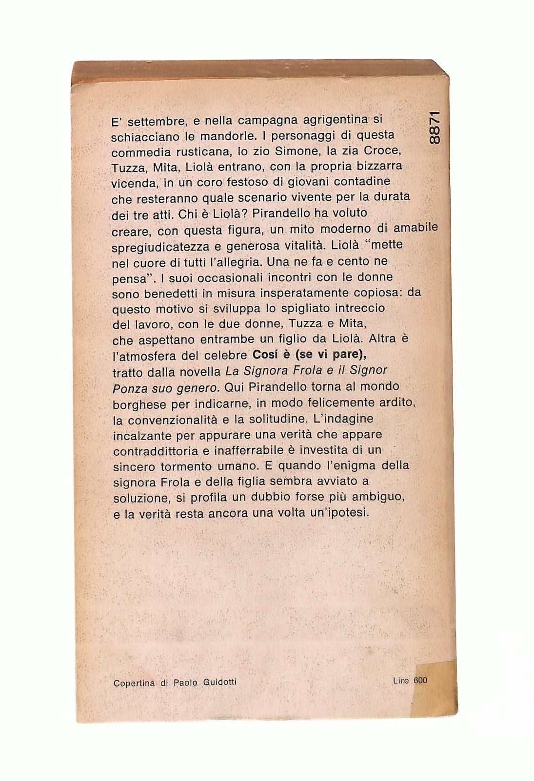 EBOND Liola Cosi e Se Vi Pare Luigi Pirandello Mondadori 1970 Libro LI046752