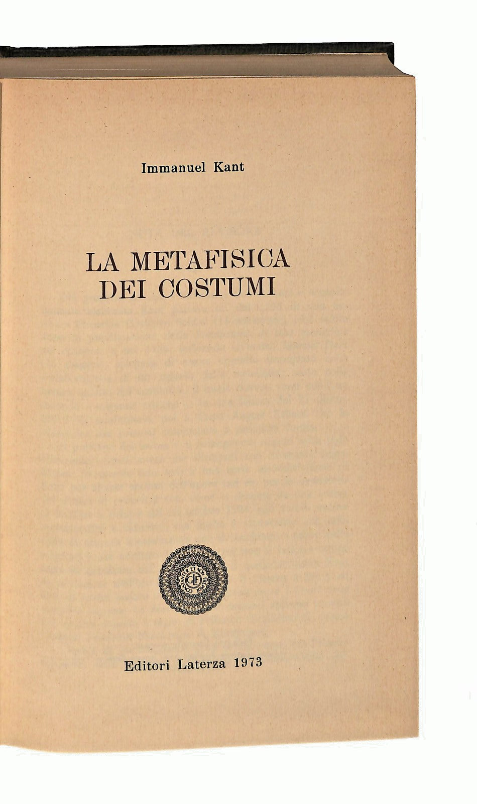 EBOND La Metafisica Dei Costumi Immanuel Kant Laterza 1973 Libro LI046855